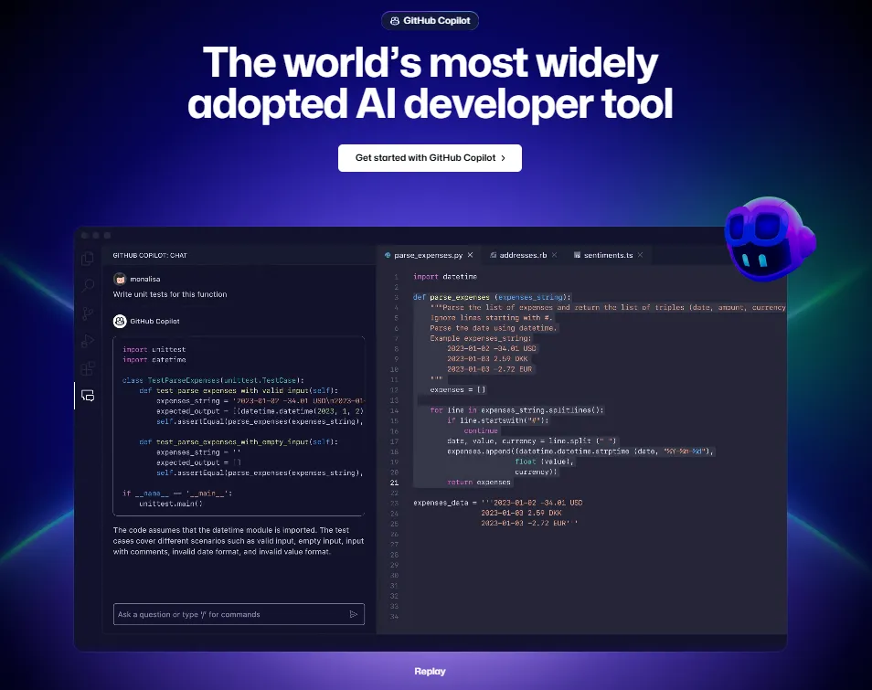 GitHub Copilotイメージ 参考：GitHub