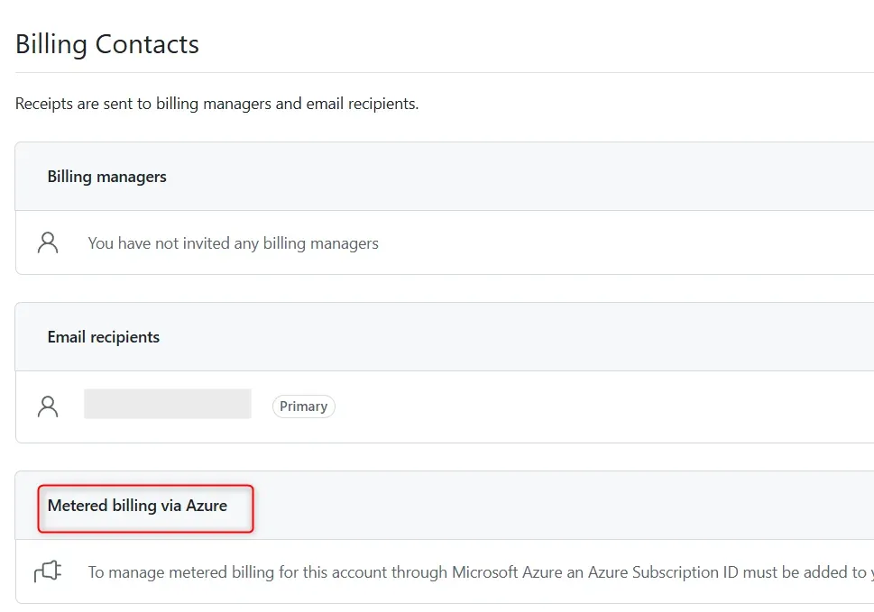 Metered billing via Azureセクション